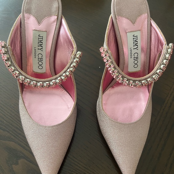 Jimmy Choo Pink Embellished Heels - Picture 1 of 4
